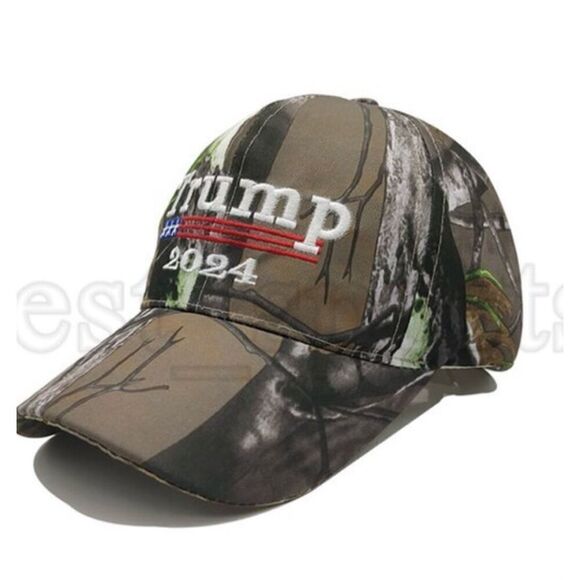 Trump One Size Campaign Baseball Hat Cap Green Camoflauge Print MAGA USA New - Picture 6 of 6